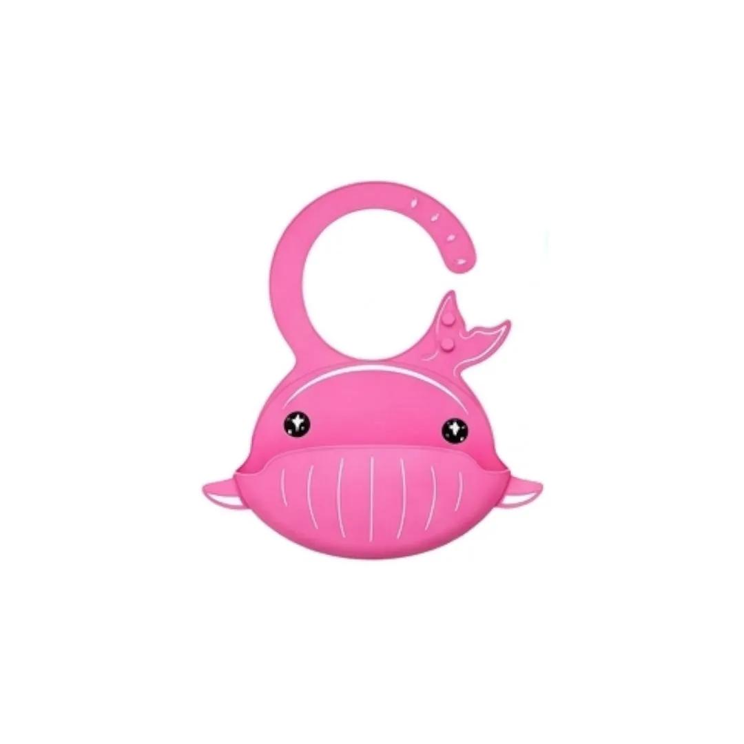 Bavoir en Silicone Rose Baleine