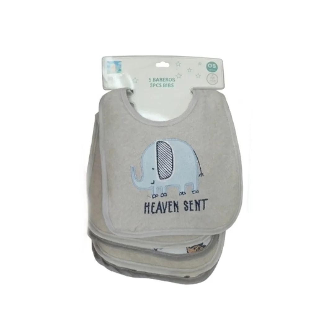 Bavoir Enfant Éléphant - Set de 5