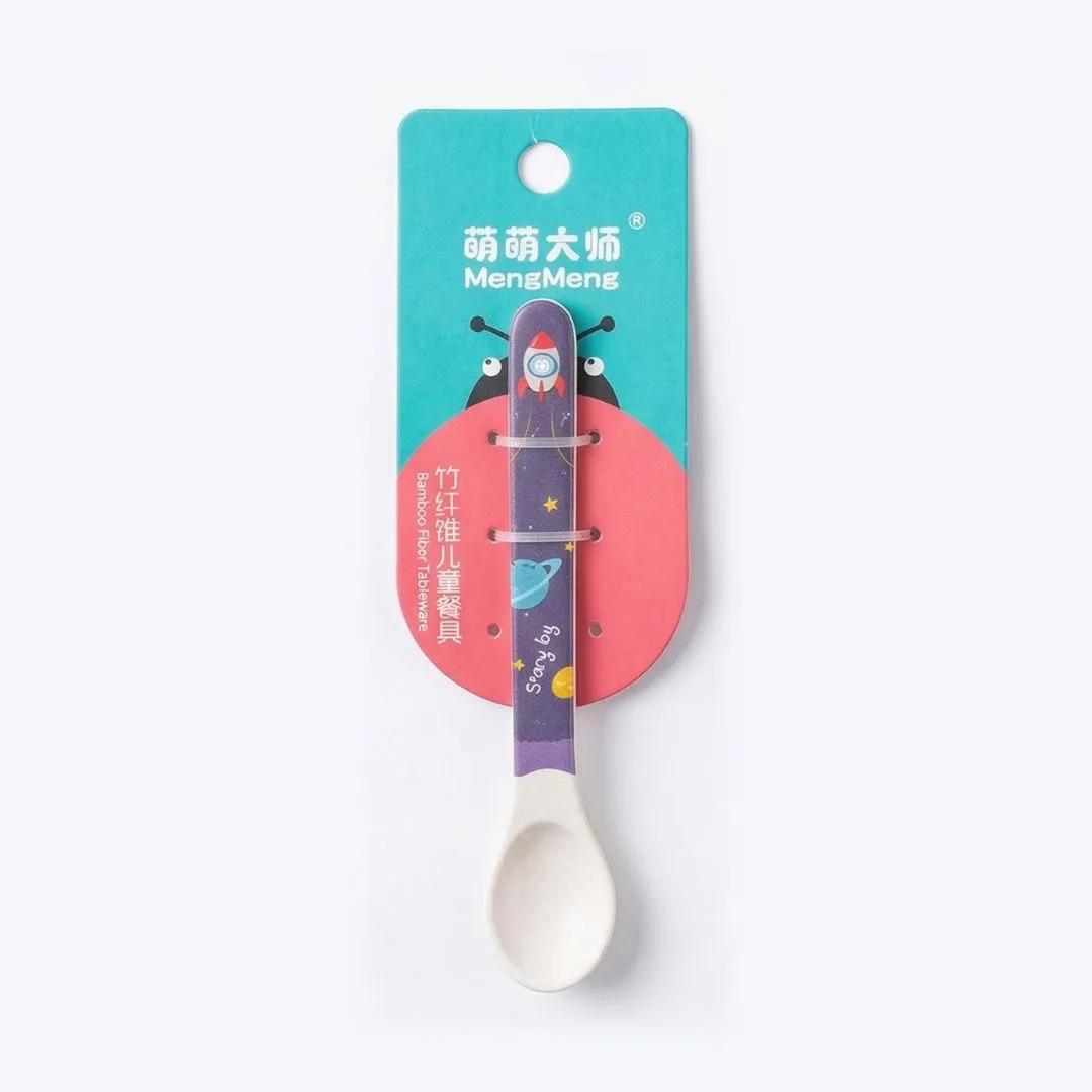 Cuillère en Bambou pour Bébé avec Dessin Amusant
