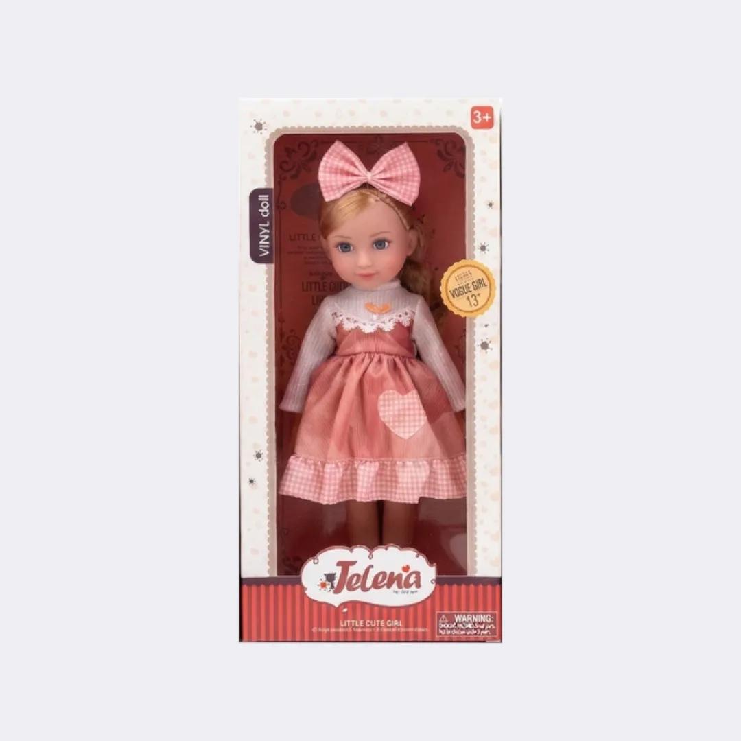 Poupée en Vinyle Jolie avec Robe à Cœurs