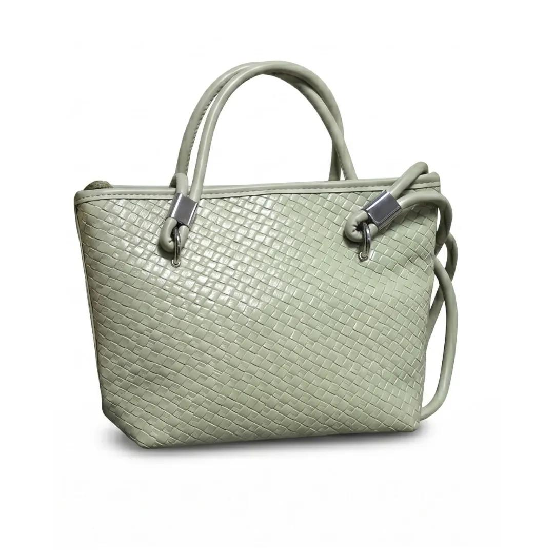 Sac à main en cuir tressé vert